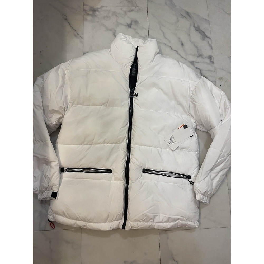 Sports Illustrated Mens White Puffer Jacket Winter Coat Size Medium NWT